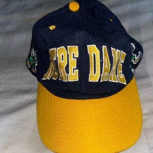 Vintage Notre Dame Navy and Yellow Cap